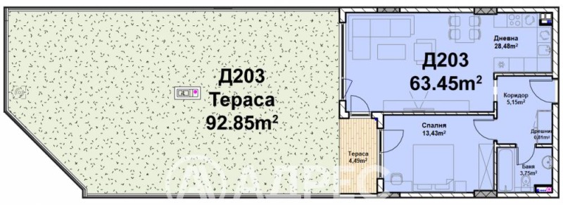 Продава 2-СТАЕН, гр. София, Полигона, снимка 4 - Апартаменти - 53365796