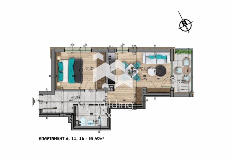 Na prodej  1 ložnice Sofia , Studentski grad , 65 m2 | 17243248 - obraz [2]
