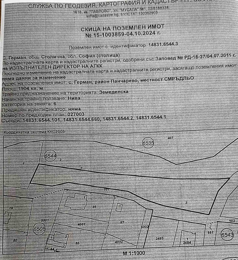 Продава ПАРЦЕЛ, гр. София, с. Герман, снимка 2 - Парцели - 52636392