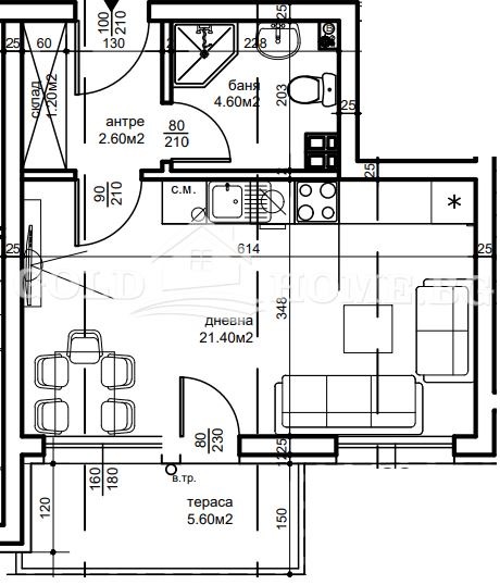 Продава  2-стаен град Пловдив , Беломорски , 47 кв.м | 47950966 - изображение [2]