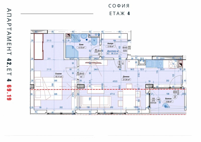 Til salg  1 soveværelse Sofia , Slatina , 69 kvm | 42556864 - billede [2]