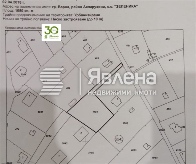 Продава ПАРЦЕЛ, гр. Варна, м-т Зеленика, снимка 1 - Парцели - 48804843