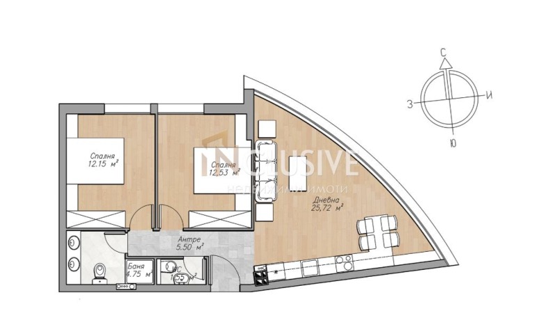 Satılık  2 yatak odası Sofia , Oborişe , 89 metrekare | 78386925 - görüntü [2]