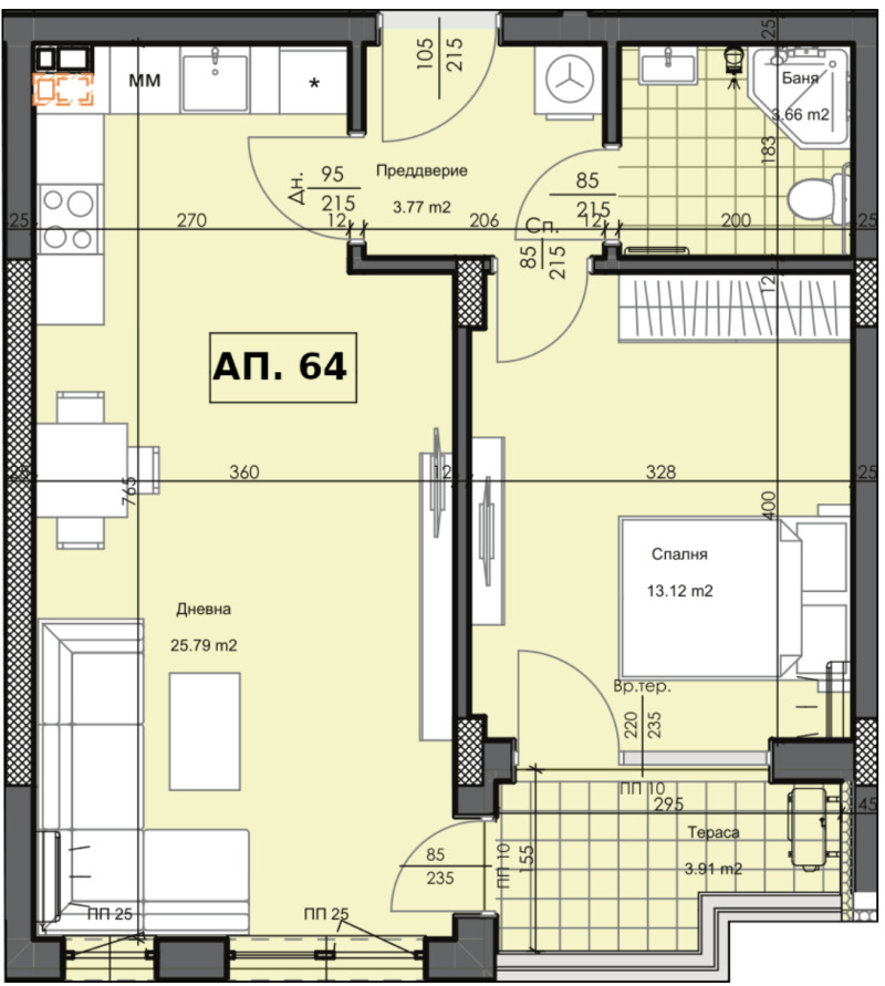 En venta  1 dormitorio Plovdiv , Karshiyaka , 71 metros cuadrados | 28353465 - imagen [3]