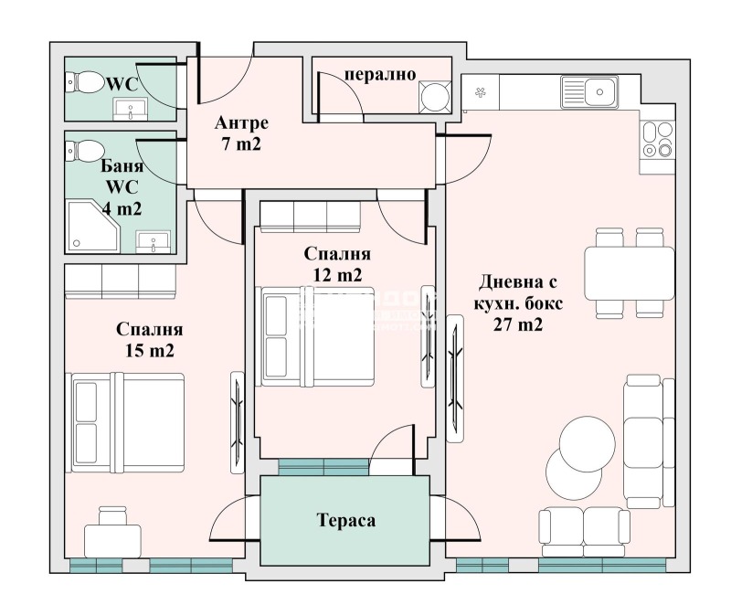 Satılık  2 yatak odası Plovdiv , Trakiya , 100 metrekare | 31103524 - görüntü [2]