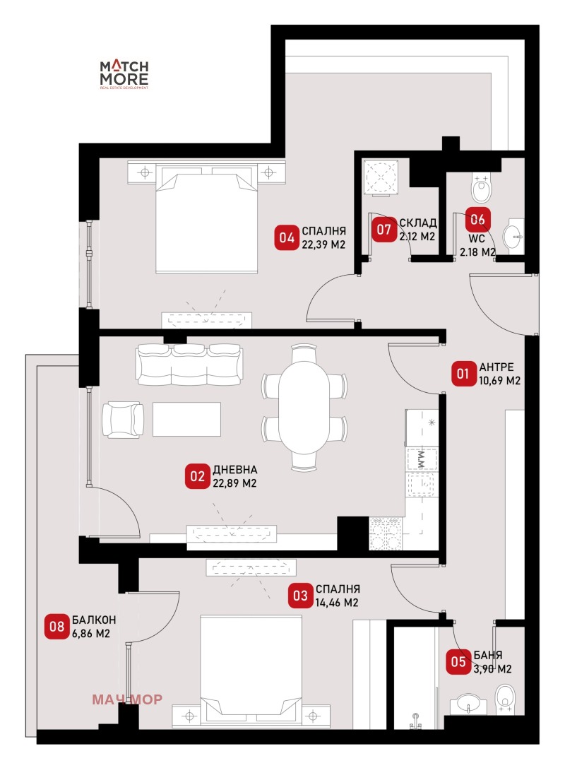 Продава 3-СТАЕН, гр. София, Малинова долина, снимка 15 - Апартаменти - 53317358