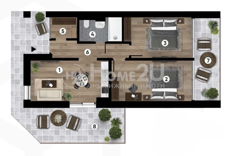 À vendre  2 chambres Varna , m-t Alen mak , 91 m² | 40481565 - image [3]