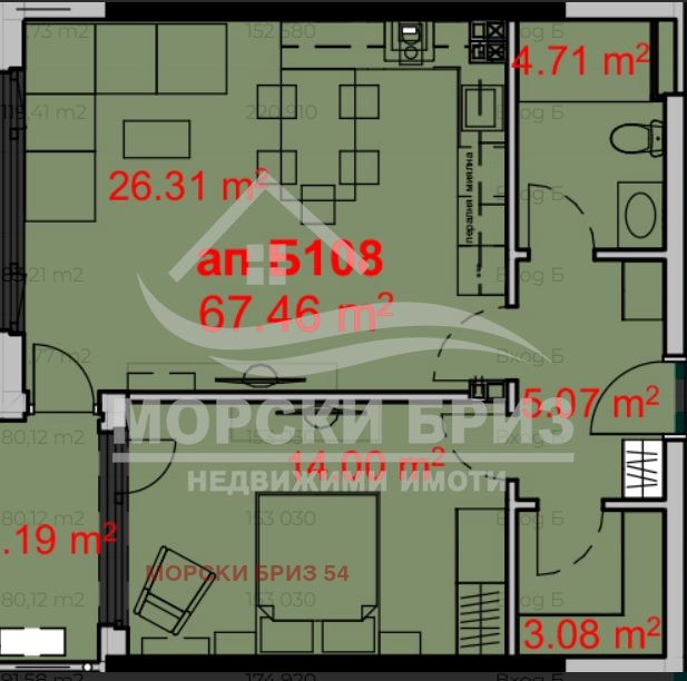 Продава 2-СТАЕН, гр. Бургас, Изгрев, снимка 3 - Апартаменти - 54301587