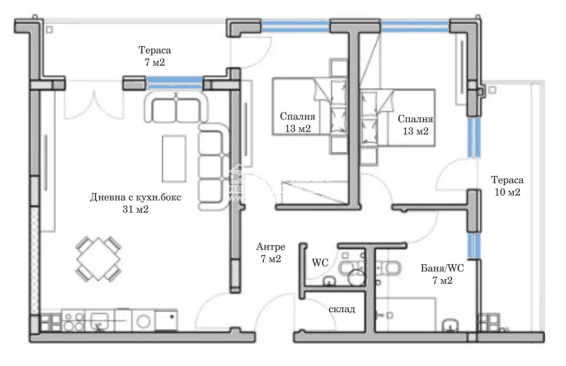 In vendita  2 camere da letto Plovdiv , Mladegki Halm , 121 mq | 90797492 - Immagine [2]