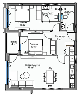 2 camere da letto Karshiiaka, Plovdiv 5