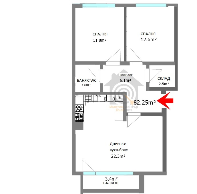 For Sale  2 bedroom Sofia , Druzhba 1 , 83 sq.m | 82745594