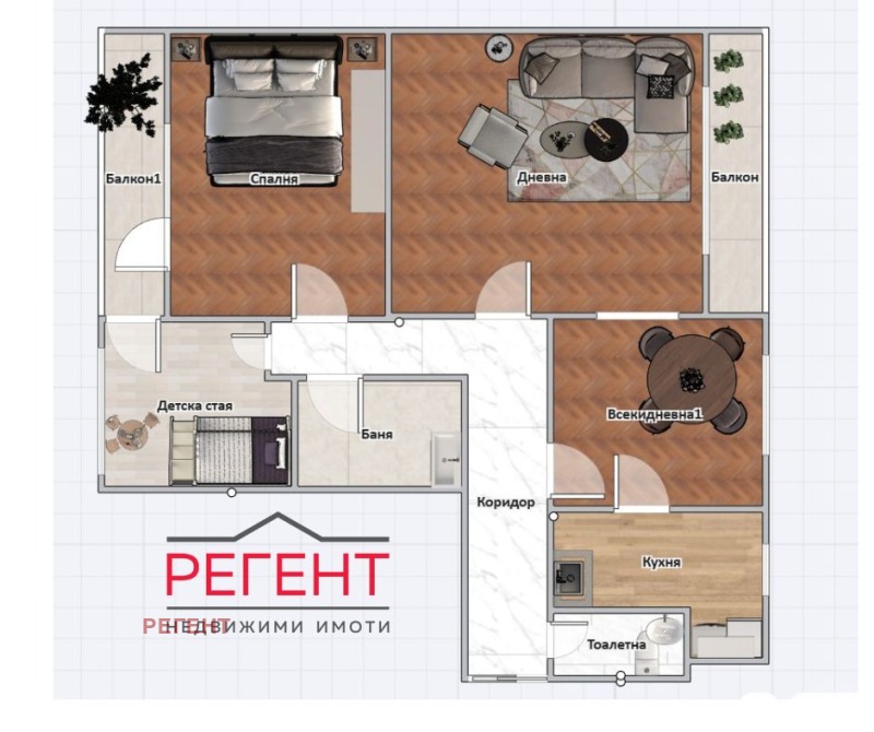 Продава 3-СТАЕН, гр. Габрово, Бичкиня, снимка 2 - Апартаменти - 53364524