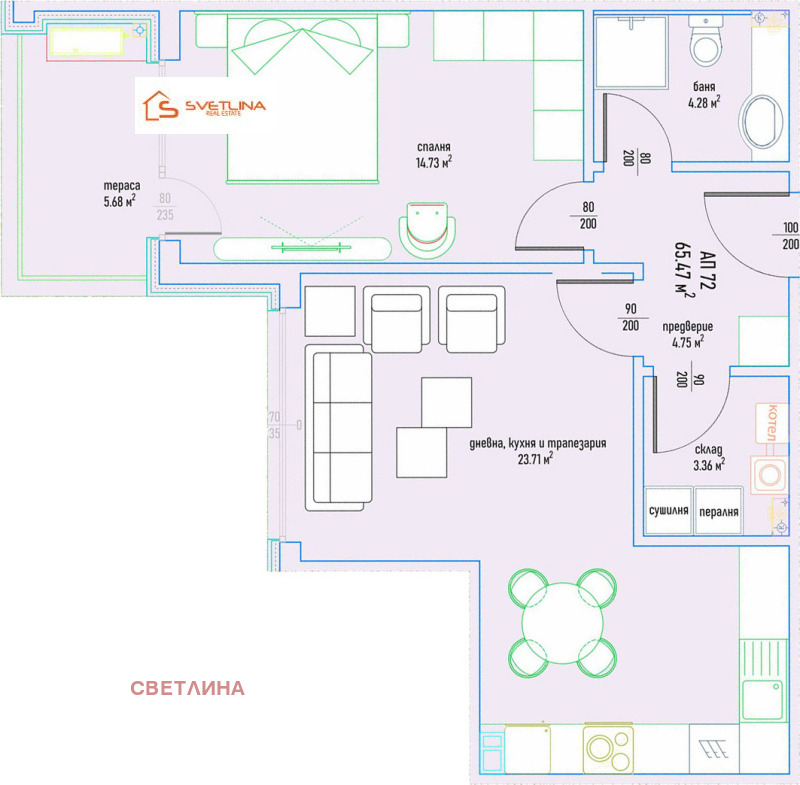 Продава  2-стаен град София , Малинова долина , 78 кв.м | 34506927