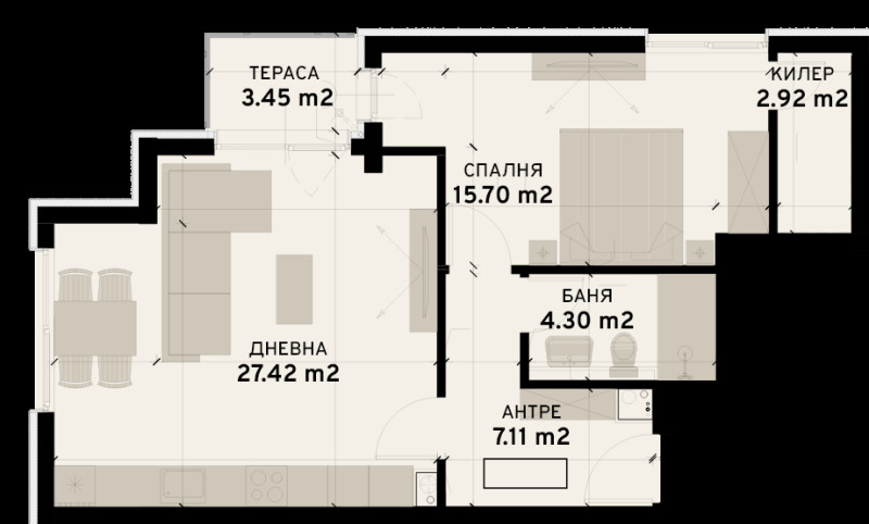 Продава 2-СТАЕН, гр. София, Овча купел 2, снимка 6 - Aпартаменти - 46279883