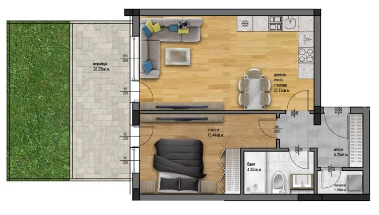 Na sprzedaż  1 sypialnia Plowdiw , Ostromila , 66 mkw | 15576231 - obraz [2]