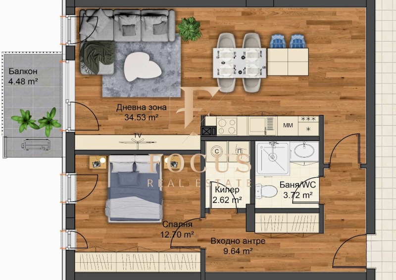 Продава 2-СТАЕН, гр. Пловдив, Остромила, снимка 4 - Апартаменти - 52838879