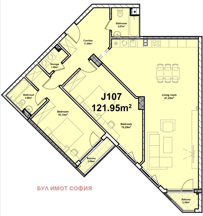 In vendita  2 camere da letto Sofia , Poligona , 144 mq | 58920563 - Immagine [8]