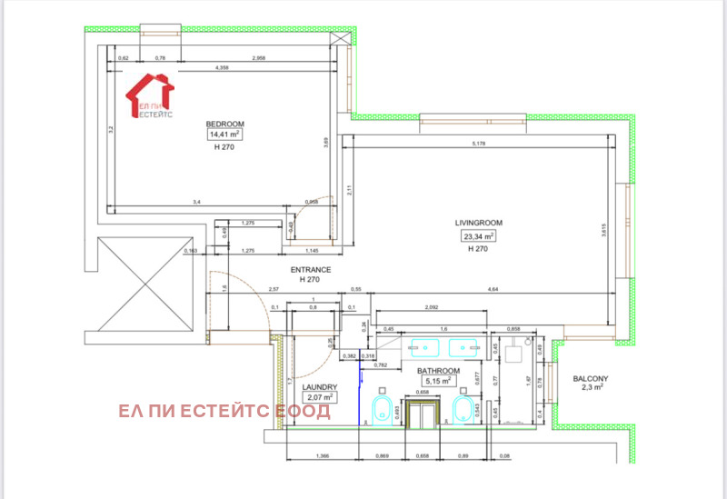Myytävänä  1 makuuhuone Sofia , Krastova vada , 74 neliömetriä | 77967595 - kuva [3]