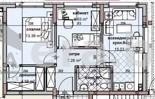 Till salu  2 sovrum Varna , Vladislav Varnentjik 1 , 76 kvm | 63446963 - bild [15]
