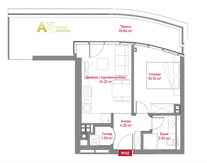 En venta  1 dormitorio Sofia , Krastova vada , 79 metros cuadrados | 77218128