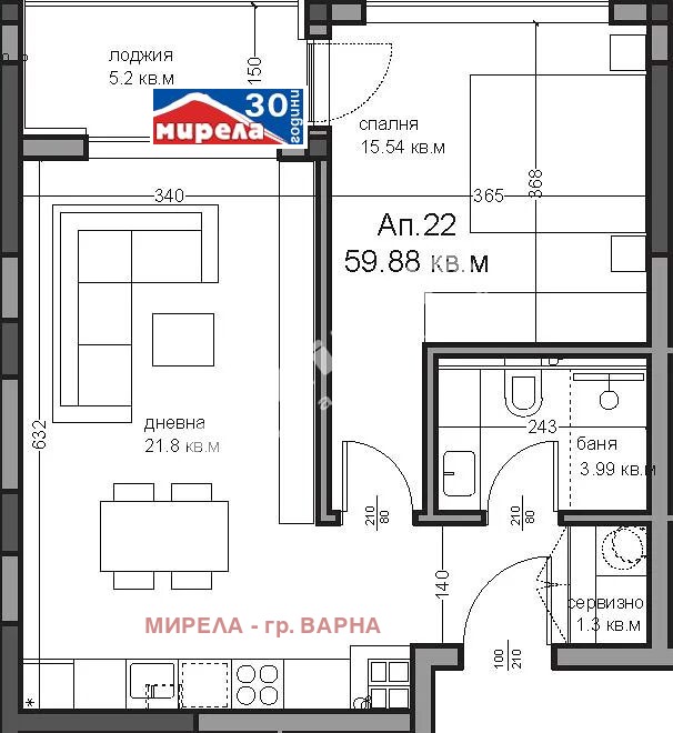 Продава 2-СТАЕН, гр. Варна, Аспарухово, снимка 1 - Aпартаменти - 48849169