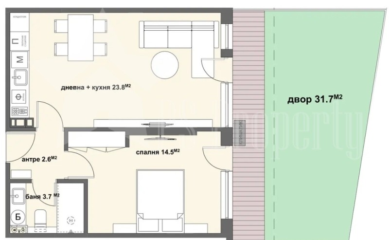De vânzare  1 dormitor Stara Zagora , Aiazmoto , 61 mp | 62676197 - imagine [2]