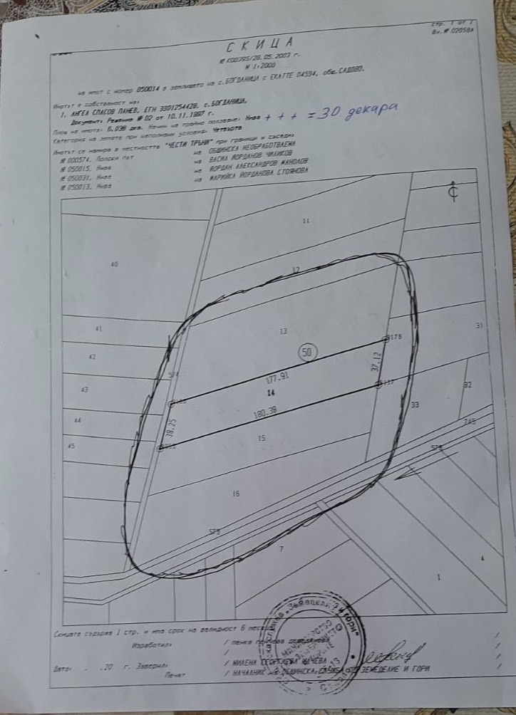 Til salg  Jord region Plovdiv , Bogdanitsa , 30 dka | 58406961