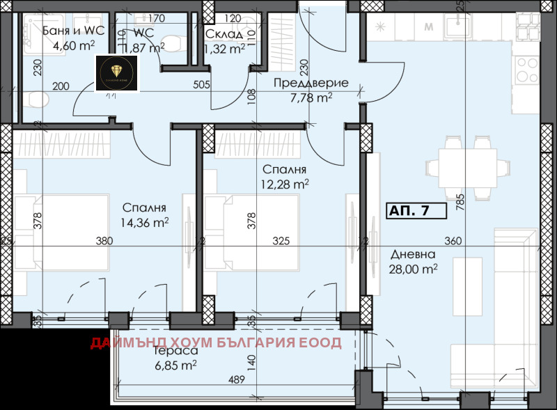 Eladó  2 hálószobás Plovdiv , Trakija , 108 négyzetméter | 98929350 - kép [2]