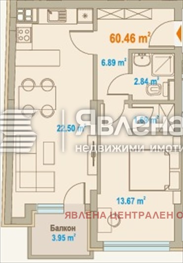 Продава 2-СТАЕН, гр. София, Зона Б-5, снимка 2 - Апартаменти - 53687420