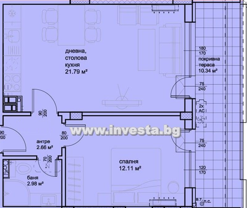 Zu verkaufen  1 Schlafzimmer Plowdiw , Hristo Smirnenski , 71 qm | 90380618 - Bild [5]