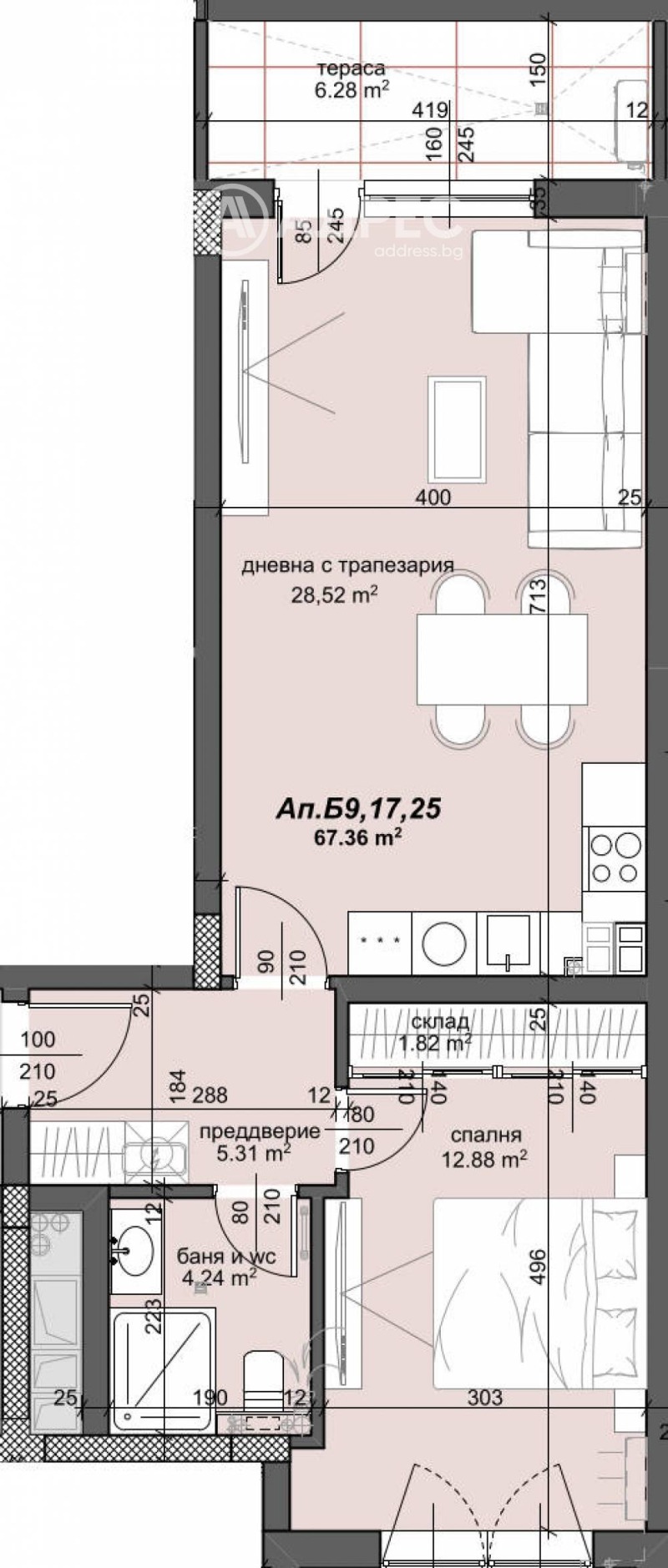 Till salu  1 sovrum Plovdiv , Trakija , 80 kvm | 49684729 - bild [4]