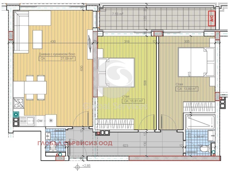 Продава 3-СТАЕН в град София, м-т Гърдова глава - 107 кв.м / 230 385 € » 450 593.89 лв., ГЛОБЪЛ СЪРВИСИЗ ООД