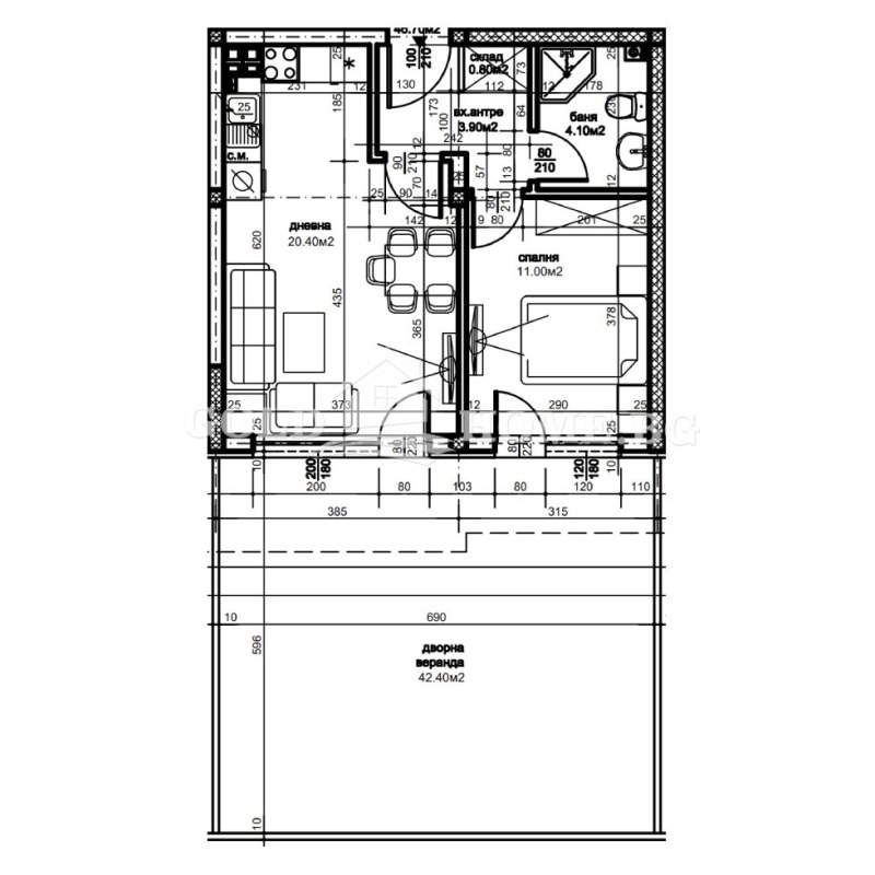 Til salgs  1 soverom Plovdiv , Ostromila , 92 kvm | 80178468 - bilde [3]