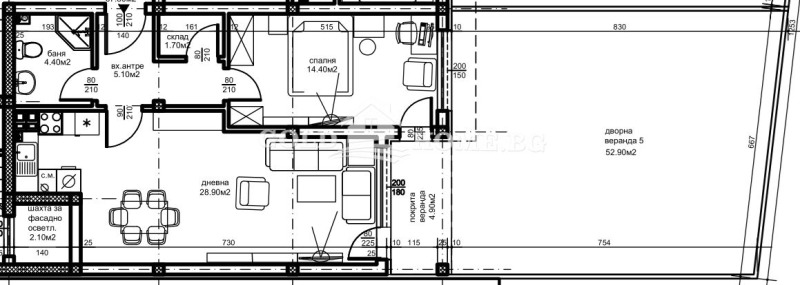 Till salu  1 sovrum Plovdiv , Ostromila , 92 kvm | 80178468 - bild [9]