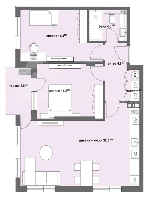 Na prodej  2 ložnice Stara Zagora , Samara 3 , 108 m2 | 77093025 - obraz [2]