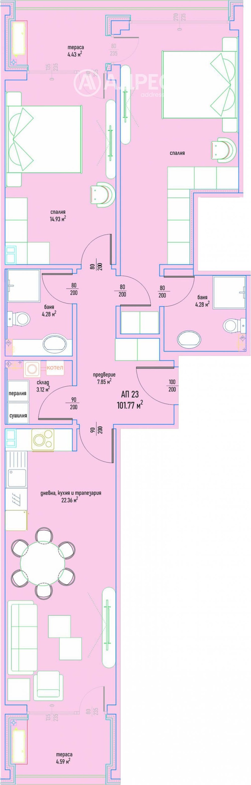 Продава 3-СТАЕН, гр. София, Малинова долина, снимка 3 - Aпартаменти - 46621777