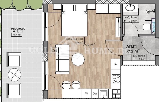 Na prodej  Studio Plovdiv , Karšijaka , 60 m2 | 58315792 - obraz [2]