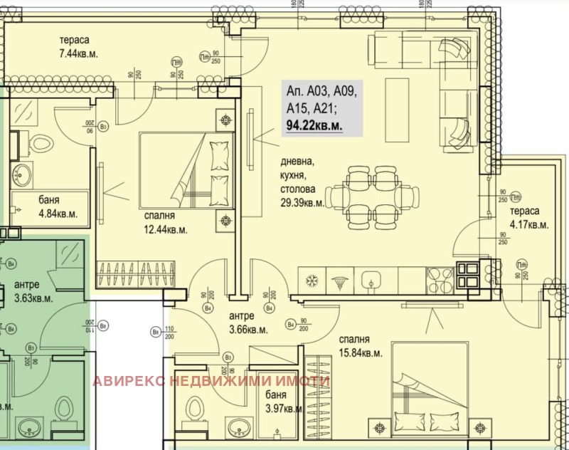 Продава 3-СТАЕН в град Пловдив, Кършияка - 109 кв.м / 136 062 € » 266 114.14 лв., АВИРЕКС НЕДВИЖИМИ ИМОТИ