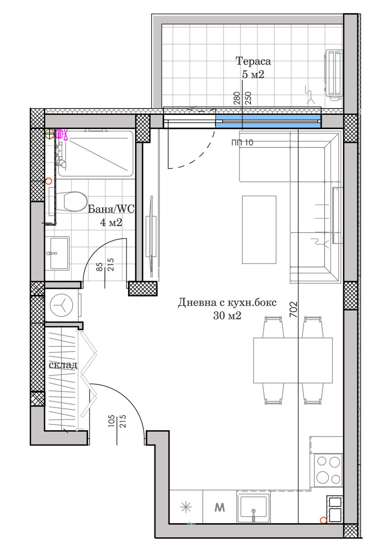 Till salu  Studio Plovdiv , Ostromila , 53 kvm | 80527212 - bild [2]