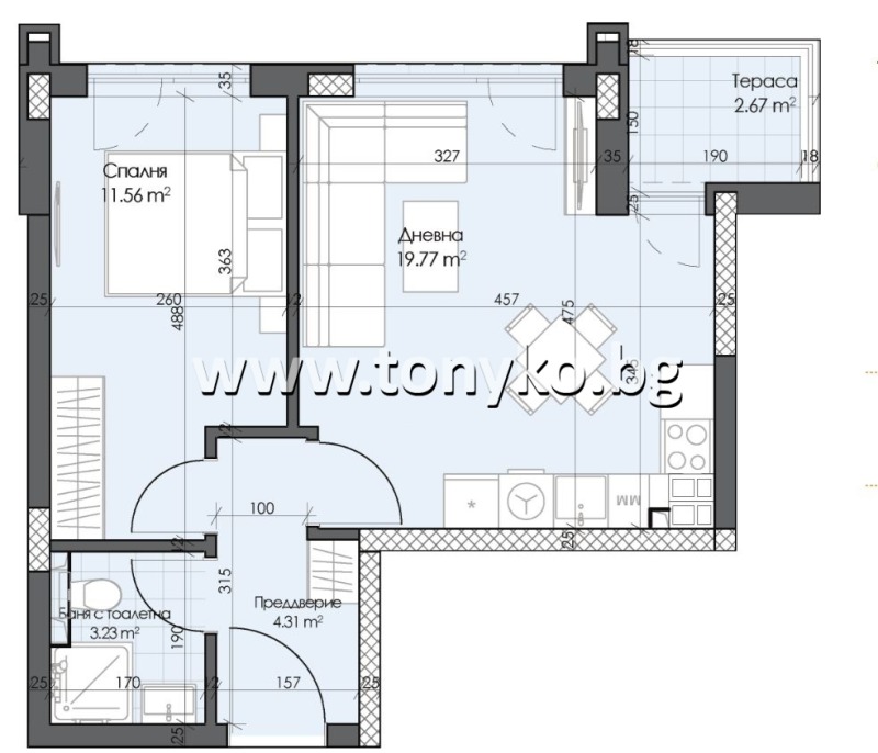 Zu verkaufen  1 Schlafzimmer Plowdiw , Karschijaka , 61 qm | 37408968 - Bild [3]