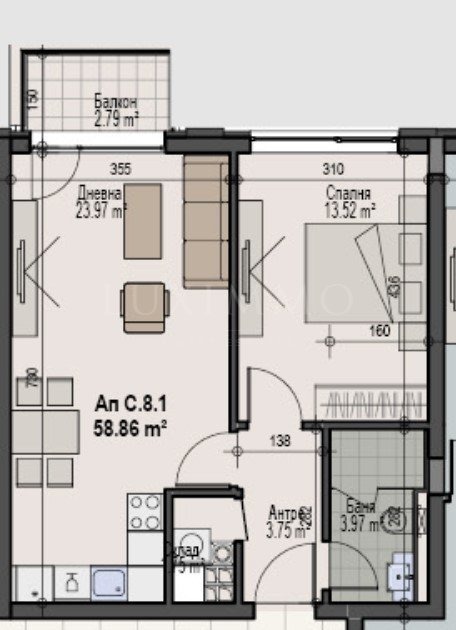 Na prodej  1 ložnice Sofia , Manastirski livadi , 69 m2 | 75168980 - obraz [5]