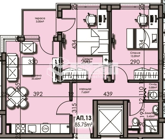 Till salu  2 sovrum region Burgas , Sozopol , 86 kvm | 34630077