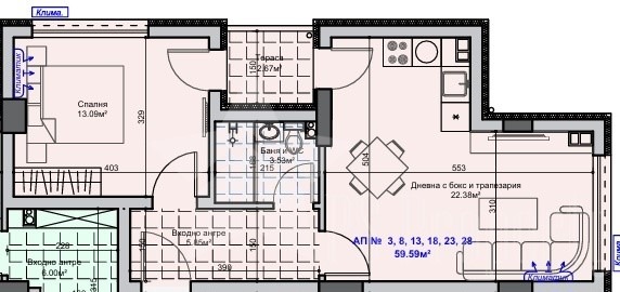 Продава 2-СТАЕН, гр. Стара Загора, Самара 1, снимка 2 - Апартаменти - 52622417