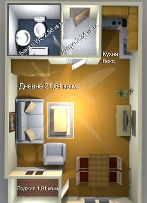 Продава 1-СТАЕН, гр. Бургас, област Бургас, снимка 1 - Aпартаменти - 47215074