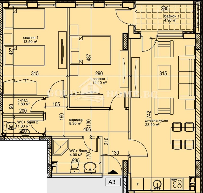 Продава 3-СТАЕН, гр. Пловдив, Кършияка, снимка 2 - Апартаменти - 53200949