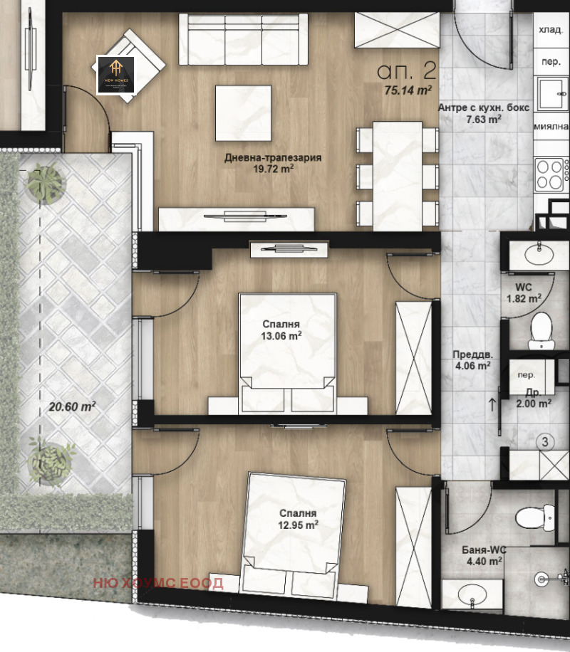 Satılık  2 yatak odası Sofia , Lyulin 2 , 84 metrekare | 53510209 - görüntü [7]