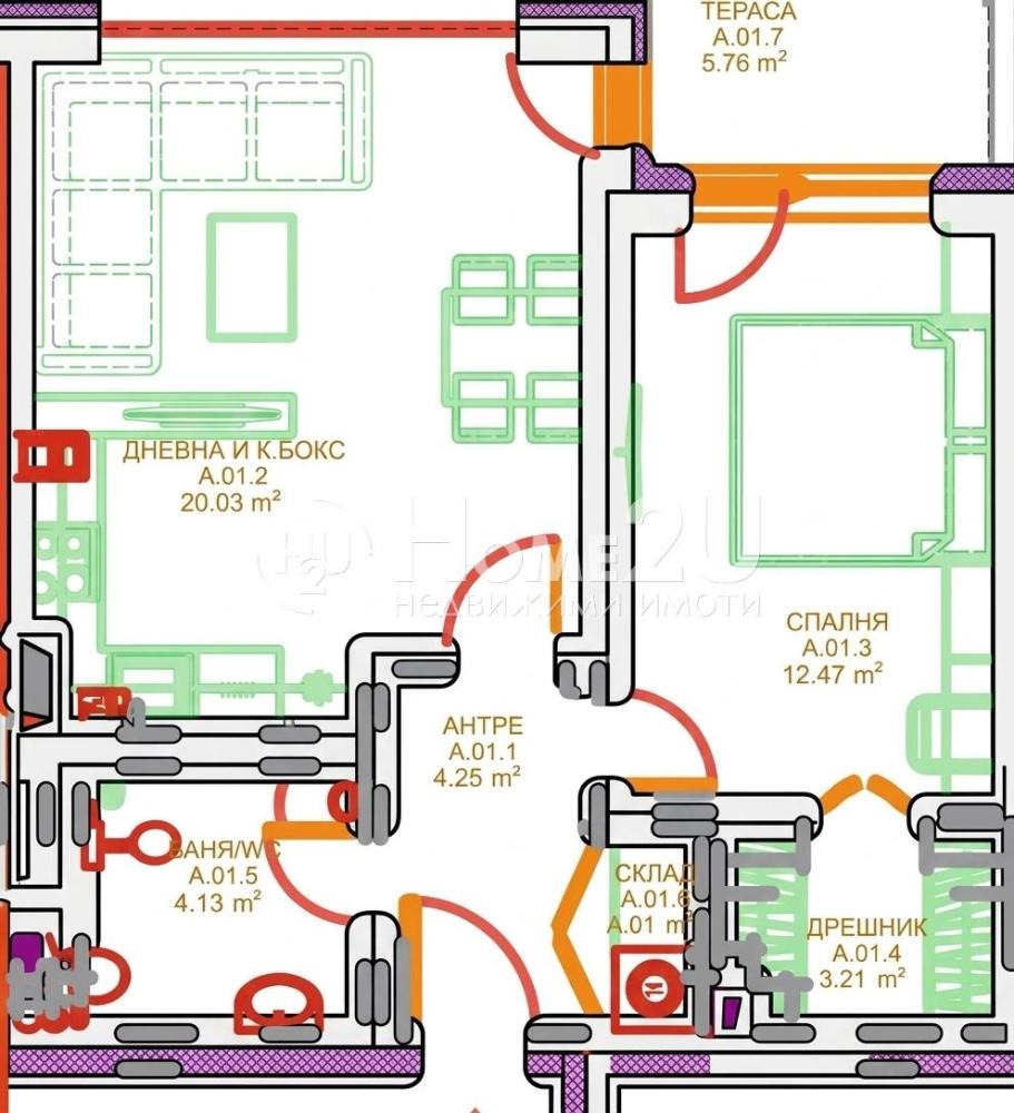 Продава 2-СТАЕН, гр. Бургас, Изгрев, снимка 4 - Апартаменти - 55143305