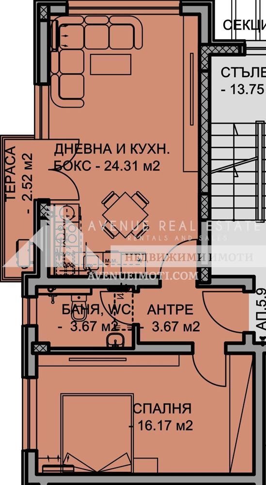 Myytävänä  1 makuuhuone Plovdiv , Ostromila , 73 neliömetriä | 56887553 - kuva [2]