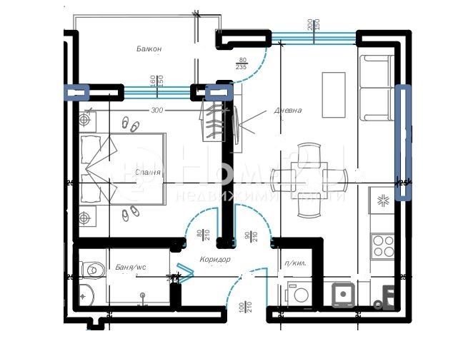 Продаја  1 спаваћа соба Варна , Младост 1 , 54 м2 | 50188082 - слика [9]