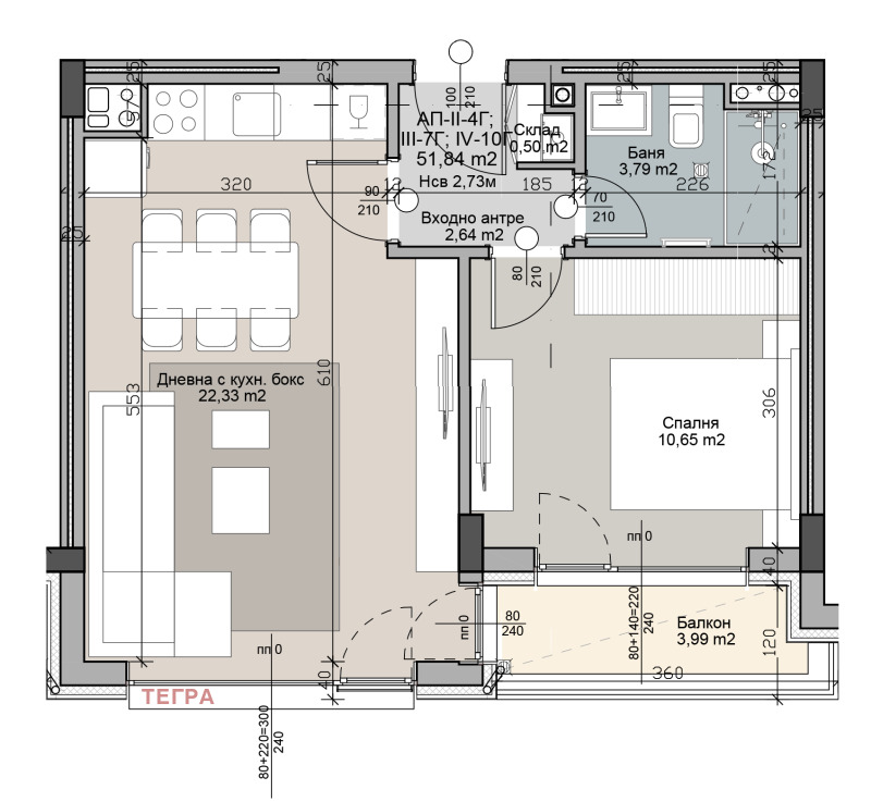 Till salu  1 sovrum Sofia , Krastova vada , 66 kvm | 91119379 - bild [2]